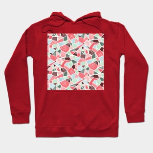 Coral and Mint Solid Shapes Hoodie